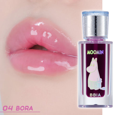 Bbia x Moomin Collab Lip Oil huuliöljy sävy 04 Bora (purppura) Muumimamma pakkaus